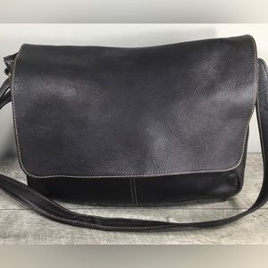 Vintage Colombia Brown Leather Shoulder Bag Briefcase Messenger School Laptop